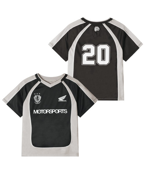 PHYPS MOTORCYCLE(フィップスモーターサイクル)の「Womens Mesh Crop Football Tee Black(Tシャツ/カットソー・レディース・その他・SMALL/MEDIUM)」の1枚目の写真