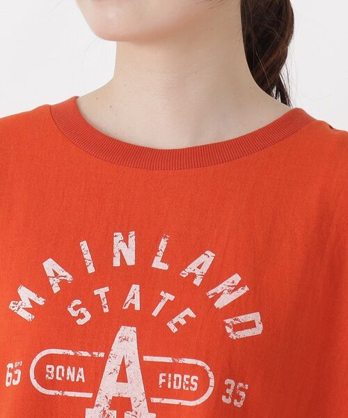 one'sterrace(ワンズテラス)の「袖口ゴム入り ロゴプリントプルオーバー(Tシャツ/カットソー・レディース・オレンジ系その他5/ブラック系8/ベージュ系8・02)」の13枚目の写真
