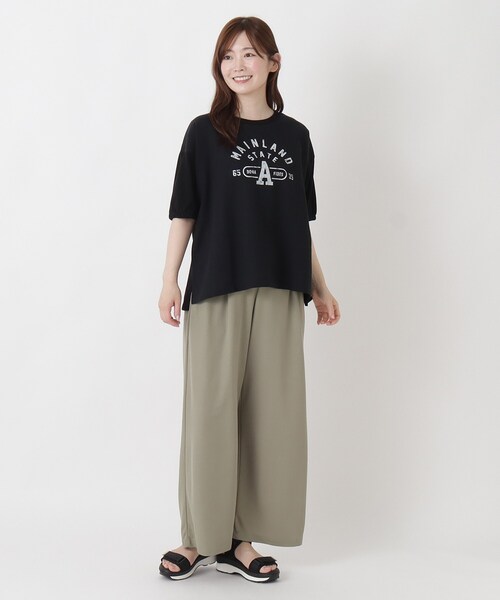 one'sterrace(ワンズテラス)の「袖口ゴム入り ロゴプリントプルオーバー(Tシャツ/カットソー・レディース・オレンジ系その他5/ブラック系8/ベージュ系8・02)」の8枚目の写真