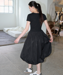 BALLOON MIX DRESS - BLACK