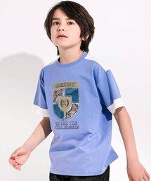 nexchic（ネクシック）の「【接触冷感】プリント切替天竺Tシャツ(110~150cm)（Tシャツ/カットソー）」
