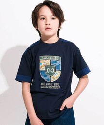 nexchic（ネクシック）の「【接触冷感】プリント切替天竺Tシャツ(110~150cm)（Tシャツ/カットソー）」