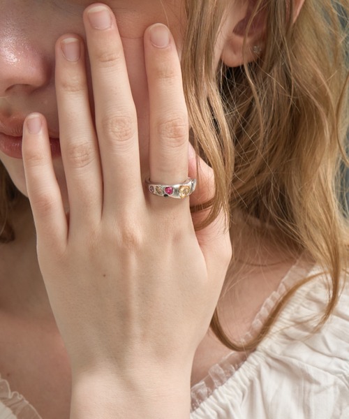 Birthday room(バースデイルーム)の「カラービジューリング/Colored Jewel Ring(リング・レディース・ブルー/パープル/イエロー・FREE)」の9枚目の写真