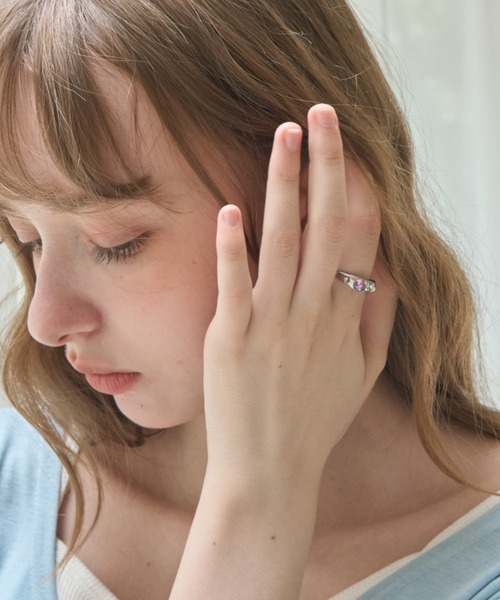 Birthday room(バースデイルーム)の「カラービジューリング/Colored Jewel Ring(リング・レディース・ブルー/パープル/イエロー・FREE)」の16枚目の写真