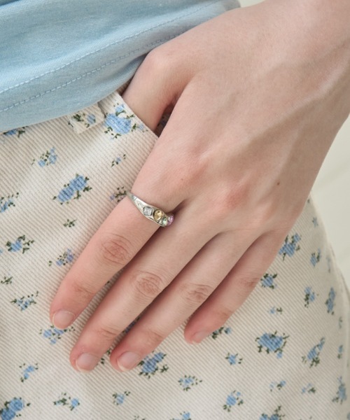 Birthday room(バースデイルーム)の「カラービジューリング/Colored Jewel Ring(リング・レディース・ブルー/パープル/イエロー・FREE)」の17枚目の写真