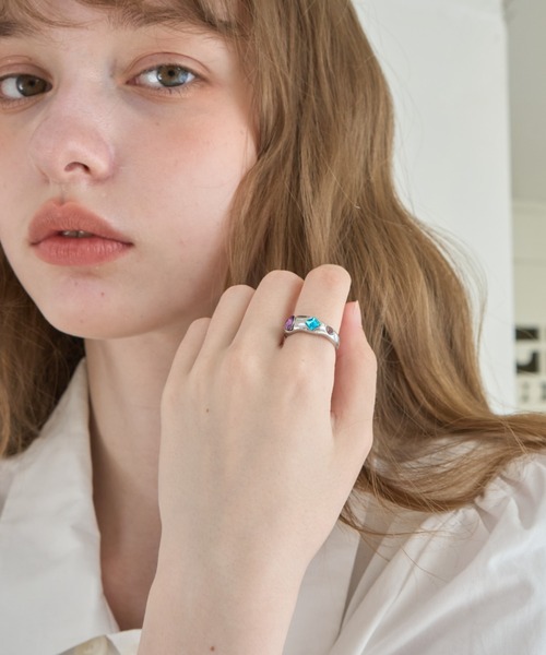 Birthday room(バースデイルーム)の「カラービジューリング/Colored Jewel Ring(リング・レディース・ブルー/パープル/イエロー・FREE)」の20枚目の写真