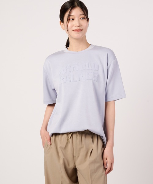 Arnold Palmer(アーノルドパーマー)の「【接触冷感/UVカット】シルキーダンボール シェア ロゴ Tシャツ(Tシャツ/カットソー・レディース・ベージュ/サックスブルー/ネイビー/ホワイト・L/XS/S/LL/M)」の19枚目の写真