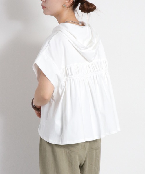 cepo(セポ)の「〈接触冷感 ICE TEE〉バックギャザーショートスリーブパーカー(Tシャツ/カットソー・レディース・オフホワイト/ブラウン/ブラック・M)」の17枚目の写真