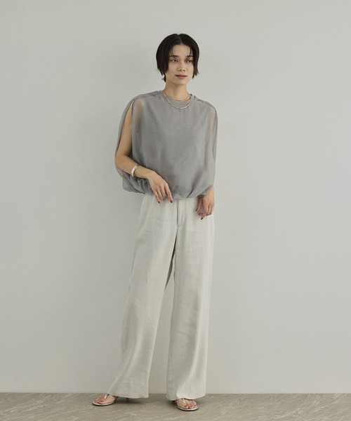 SALON adam et rope'（サロン アダム エ ロペ）の「【WEB限定】シアーオーガンジーバルーンプルオーバー（その他トップス・レディース・ベージュ系その他/ライトグレー・FREE）」の16枚目の写真