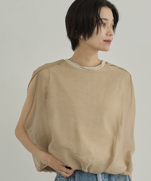 SALON adam et rope'（サロン アダム エ ロペ）の「【WEB限定】シアーオーガンジーバルーンプルオーバー（その他トップス・レディース・ベージュ系その他/ライトグレー・FREE）」の15枚目の写真