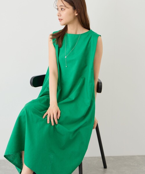 Jayro(ジャイロ)の「ノースリストレートワンピース(ワンピース・レディース・グリーン/ネイビー/イエロー系その他6/チャコールグレー・M)」の2枚目の写真