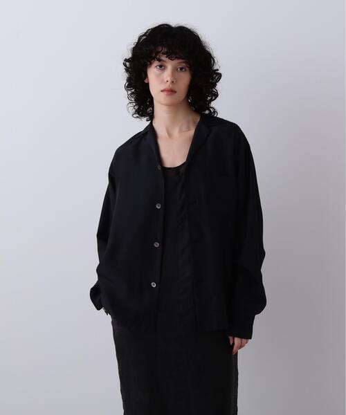 YLEVE(イレーヴ)の「YLEVE / SILK HABUTAE PAJAMA SHIRT(シャツ/ブラウス・レディース・ブラック/ブルー・0/1)」の1枚目の写真