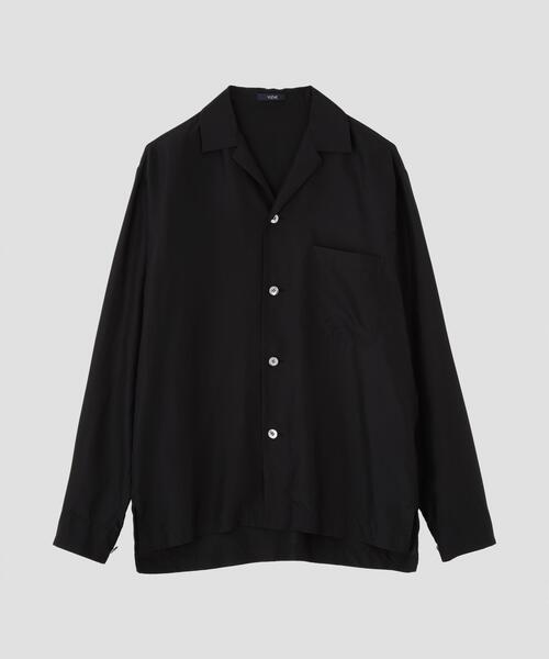 YLEVE(イレーヴ)の「YLEVE / SILK HABUTAE PAJAMA SHIRT(シャツ/ブラウス・レディース・ブラック/ブルー・0/1)」の4枚目の写真
