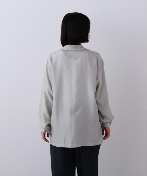 YLEVE(イレーヴ)の「YLEVE / SILK HABUTAE PAJAMA SHIRT(シャツ/ブラウス・レディース・ブラック/ブルー・0/1)」の15枚目の写真
