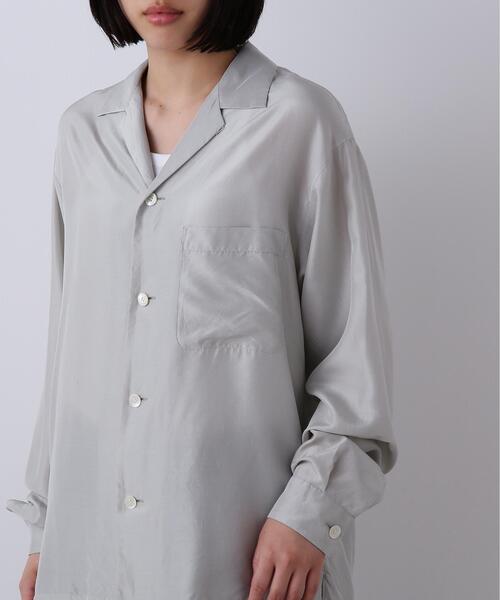 YLEVE(イレーヴ)の「YLEVE / SILK HABUTAE PAJAMA SHIRT(シャツ/ブラウス・レディース・ブラック/ブルー・0/1)」の16枚目の写真