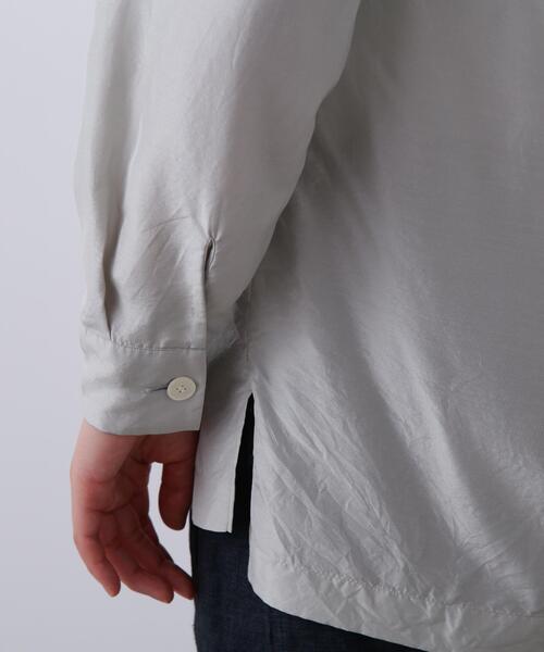 YLEVE(イレーヴ)の「YLEVE / SILK HABUTAE PAJAMA SHIRT(シャツ/ブラウス・レディース・ブラック/ブルー・0/1)」の17枚目の写真