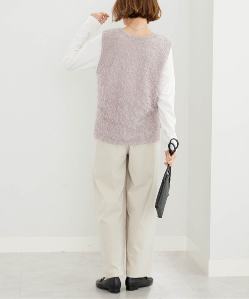 BELLUNA PLUS(ベルーナ)の「サラもち!ビンテージ調カーブパンツ62丈(その他パンツ・レディース・キャメル/ブラック/チャコール/アイボリー・X-LARGE/LARGE/MEDIUM/SMALL)」の11枚目の写真