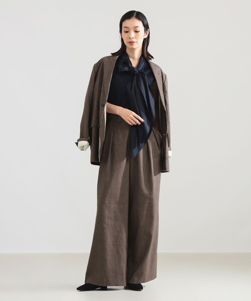 Demi-Luxe BEAMS(デミルクス ビームス)の「AK+1 / コットン リボン ノースリーブ カットソー(Tシャツ/カットソー・レディース・ネイビー/ホワイト・ONE SIZE)」の8枚目の写真