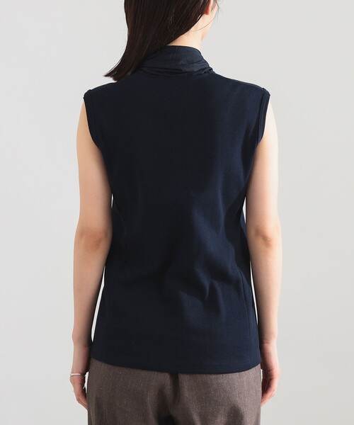 Demi-Luxe BEAMS(デミルクス ビームス)の「AK+1 / コットン リボン ノースリーブ カットソー(Tシャツ/カットソー・レディース・ネイビー/ホワイト・ONE SIZE)」の15枚目の写真