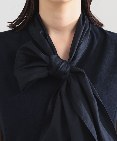 Demi-Luxe BEAMS(デミルクス ビームス)の「AK+1 / コットン リボン ノースリーブ カットソー(Tシャツ/カットソー・レディース・ネイビー/ホワイト・ONE SIZE)」の16枚目の写真