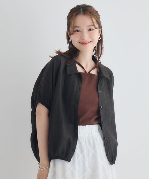 RETRO GIRL(レトロガール)の「アソートシアーコクーンシャツ(シャツ/ブラウス・レディース・ブラック/ナチュラル/ブルー系その他2・FREE)」の18枚目の写真
