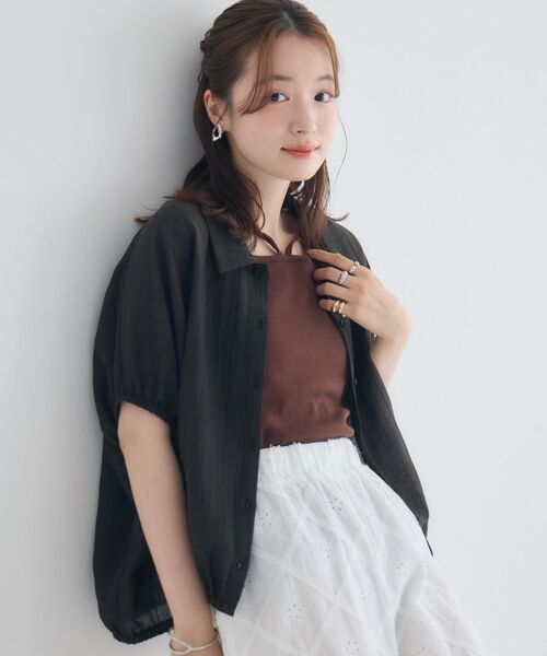 RETRO GIRL(レトロガール)の「アソートシアーコクーンシャツ(シャツ/ブラウス・レディース・ブラック/ナチュラル/ブルー系その他2・FREE)」の17枚目の写真