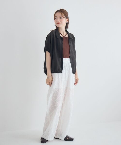 RETRO GIRL(レトロガール)の「アソートシアーコクーンシャツ(シャツ/ブラウス・レディース・ブラック/ナチュラル/ブルー系その他2・FREE)」の16枚目の写真