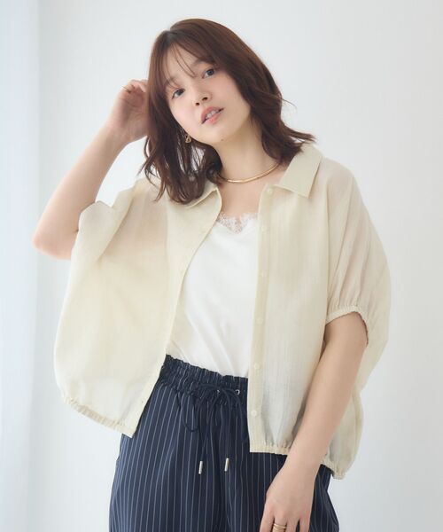 RETRO GIRL(レトロガール)の「アソートシアーコクーンシャツ(シャツ/ブラウス・レディース・ブラック/ナチュラル/ブルー系その他2・FREE)」の14枚目の写真