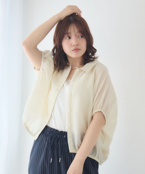 RETRO GIRL(レトロガール)の「アソートシアーコクーンシャツ(シャツ/ブラウス・レディース・ブラック/ナチュラル/ブルー系その他2・FREE)」の13枚目の写真
