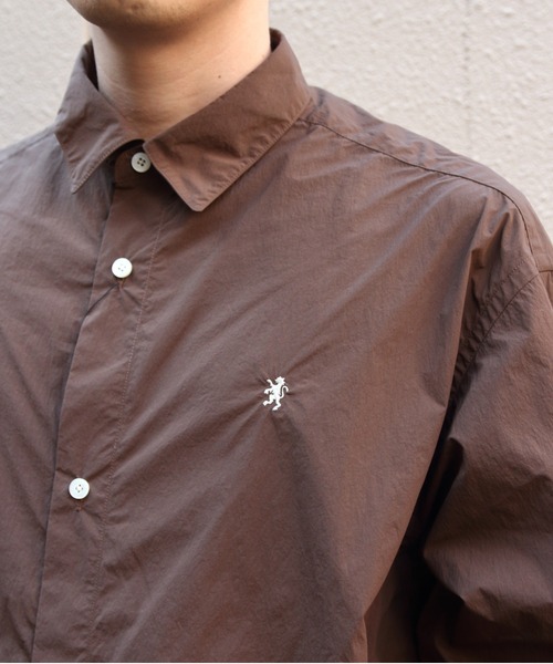 GYMPHLEX（ジムフレックス）の「Gymphlex/ジムフレックス　ナイロンタスランロングスリーブシャツ　NYLON TASLAN LONGSLEEVE SHIRT　GY-B0504 SYM（シャツ/ブラウス・メンズ・ブラウン/ネイビー・M/L）」の3枚目の写真