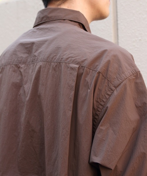 GYMPHLEX（ジムフレックス）の「Gymphlex/ジムフレックス　ナイロンタスランロングスリーブシャツ　NYLON TASLAN LONGSLEEVE SHIRT　GY-B0504 SYM（シャツ/ブラウス・メンズ・ブラウン/ネイビー・M/L）」の4枚目の写真