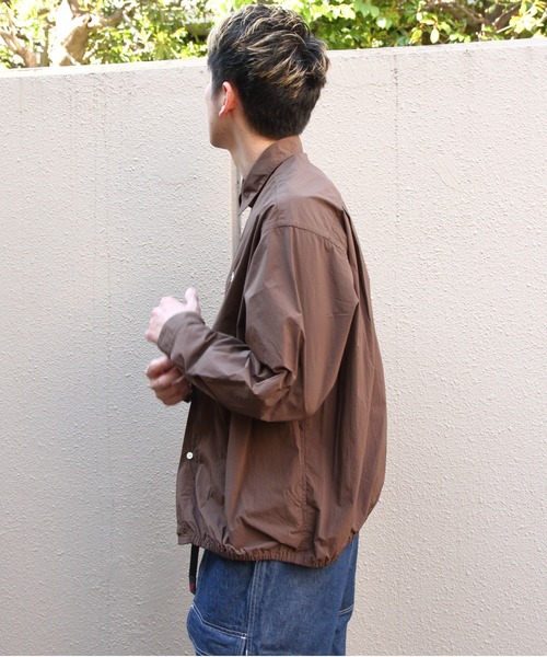 GYMPHLEX（ジムフレックス）の「Gymphlex/ジムフレックス　ナイロンタスランロングスリーブシャツ　NYLON TASLAN LONGSLEEVE SHIRT　GY-B0504 SYM（シャツ/ブラウス・メンズ・ブラウン/ネイビー・M/L）」の7枚目の写真