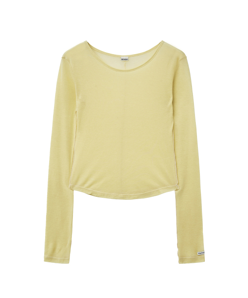RENSE(レンセ)の「Sheer Layered Long Sleeve Tee Yellow(Tシャツ/カットソー・レディース・その他・OS)」の3枚目の写真