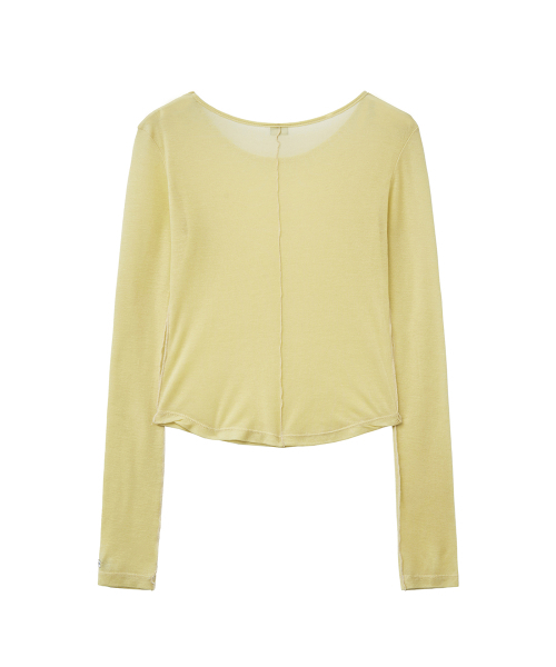 RENSE(レンセ)の「Sheer Layered Long Sleeve Tee Yellow(Tシャツ/カットソー・レディース・その他・OS)」の2枚目の写真
