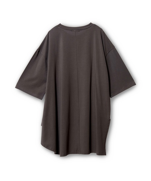 OSMOSIS(オズモーシス)の「アシンメトリーフレアーTシャツ(Tシャツ/カットソー・レディース・ブラック/グレー/ホワイト・ONE SIZE)」の10枚目の写真