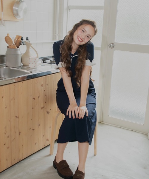 JUMELLE(ジュメロ)の「バイカラーポロワンピ(ワンピース・レディース・ベージュ/ネイビー・FREE)」の22枚目の写真