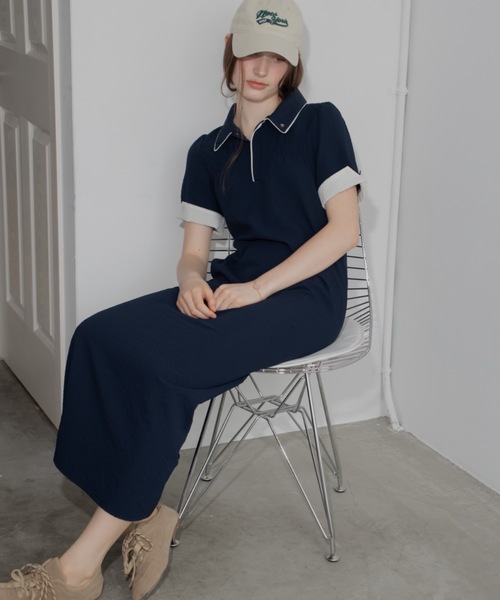 JUMELLE(ジュメロ)の「バイカラーポロワンピ(ワンピース・レディース・ベージュ/ネイビー・FREE)」の13枚目の写真