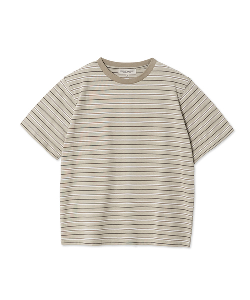 EDINBURGH CLUB(エディンバラクラブ)の「DAILY STRIPED T-SHIRT (BEIGE)(Tシャツ/カットソー・メンズ・Beige・SMALL/MEDIUM/LARGE)」の1枚目の写真