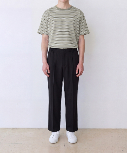 EDINBURGH CLUB(エディンバラクラブ)の「DAILY STRIPED T-SHIRT (BEIGE)(Tシャツ/カットソー・メンズ・Beige・SMALL/MEDIUM/LARGE)」の2枚目の写真