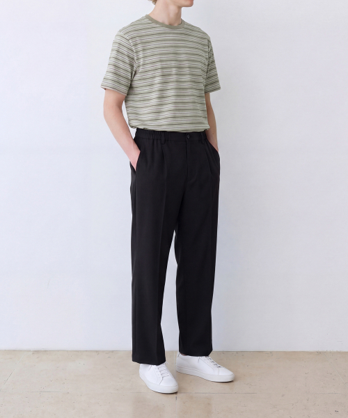 EDINBURGH CLUB(エディンバラクラブ)の「DAILY STRIPED T-SHIRT (BEIGE)(Tシャツ/カットソー・メンズ・Beige・SMALL/MEDIUM/LARGE)」の3枚目の写真