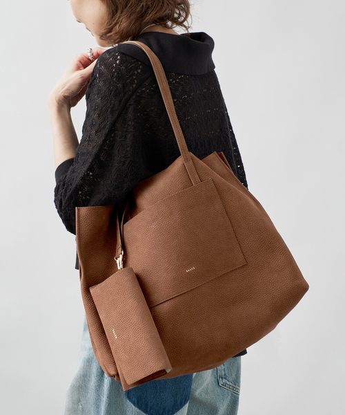VERMEIL par iena(ヴェルメイユパーイエナ)の「SALCE サルーチェ GRETE SUEDE with Case W39xH37xD12cm 4463250019(トートバッグ・レディース・ブラウン・FREE)」の1枚目の写真