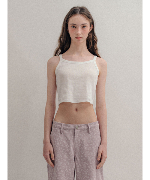 VISUS(ヴィスシュ)の「Rib Crop Sleeveless_White(Tシャツ/カットソー・レディース・その他・FREE)」の1枚目の写真