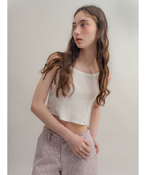 VISUS(ヴィスシュ)の「Rib Crop Sleeveless_White(Tシャツ/カットソー・レディース・その他・FREE)」の2枚目の写真