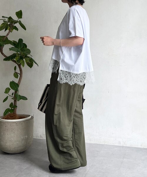 un dix cors（アンディコール）の「レースドルマンプルオーバー（Tシャツ/カットソー・レディース・ブラック/グレー/オフホワイト・FREE）」の9枚目の写真