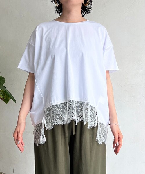 un dix cors（アンディコール）の「レースドルマンプルオーバー（Tシャツ/カットソー・レディース・ブラック/グレー/オフホワイト・FREE）」の10枚目の写真