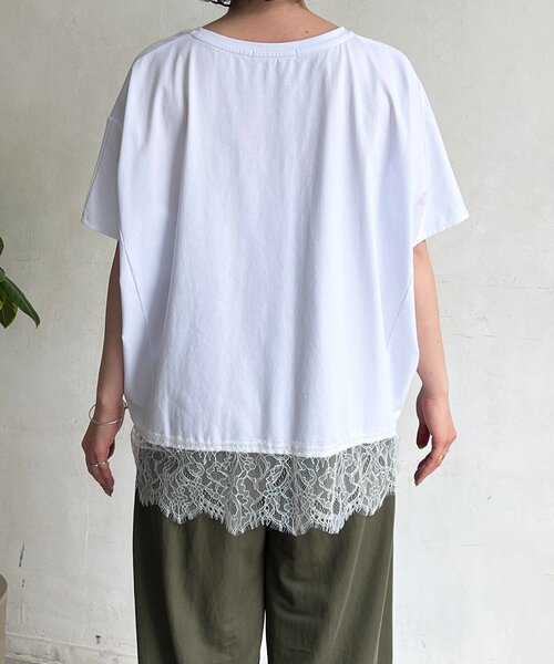 un dix cors（アンディコール）の「レースドルマンプルオーバー（Tシャツ/カットソー・レディース・ブラック/グレー/オフホワイト・FREE）」の12枚目の写真
