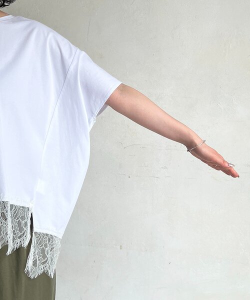 un dix cors（アンディコール）の「レースドルマンプルオーバー（Tシャツ/カットソー・レディース・ブラック/グレー/オフホワイト・FREE）」の14枚目の写真