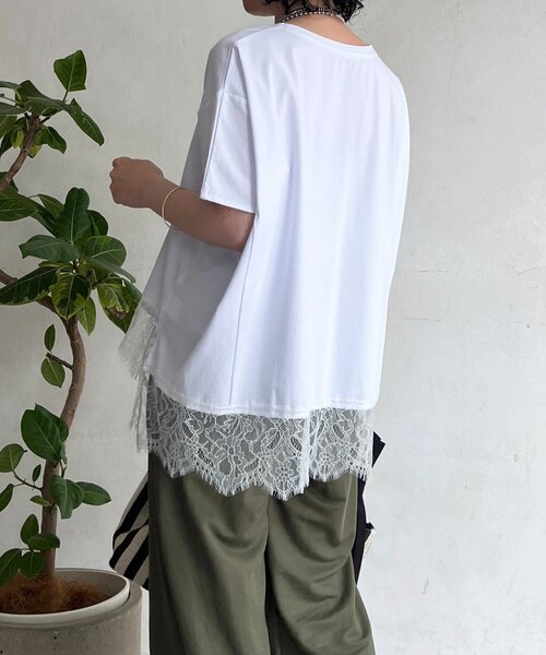 un dix cors（アンディコール）の「レースドルマンプルオーバー（Tシャツ/カットソー・レディース・ブラック/グレー/オフホワイト・FREE）」の19枚目の写真