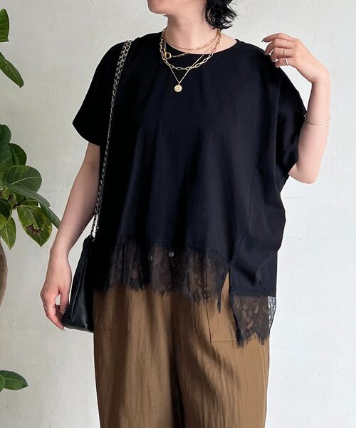 un dix cors（アンディコール）の「レースドルマンプルオーバー（Tシャツ/カットソー・レディース・ブラック/グレー/オフホワイト・FREE）」の21枚目の写真
