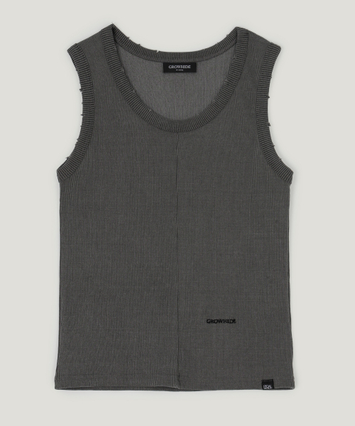 GROWHIDE(グロウハイド)の「ケロン切り替えレタリングスリーブレス_チャコール(Tシャツ/カットソー・レディース・チャコールグレー・FREE)」の4枚目の写真